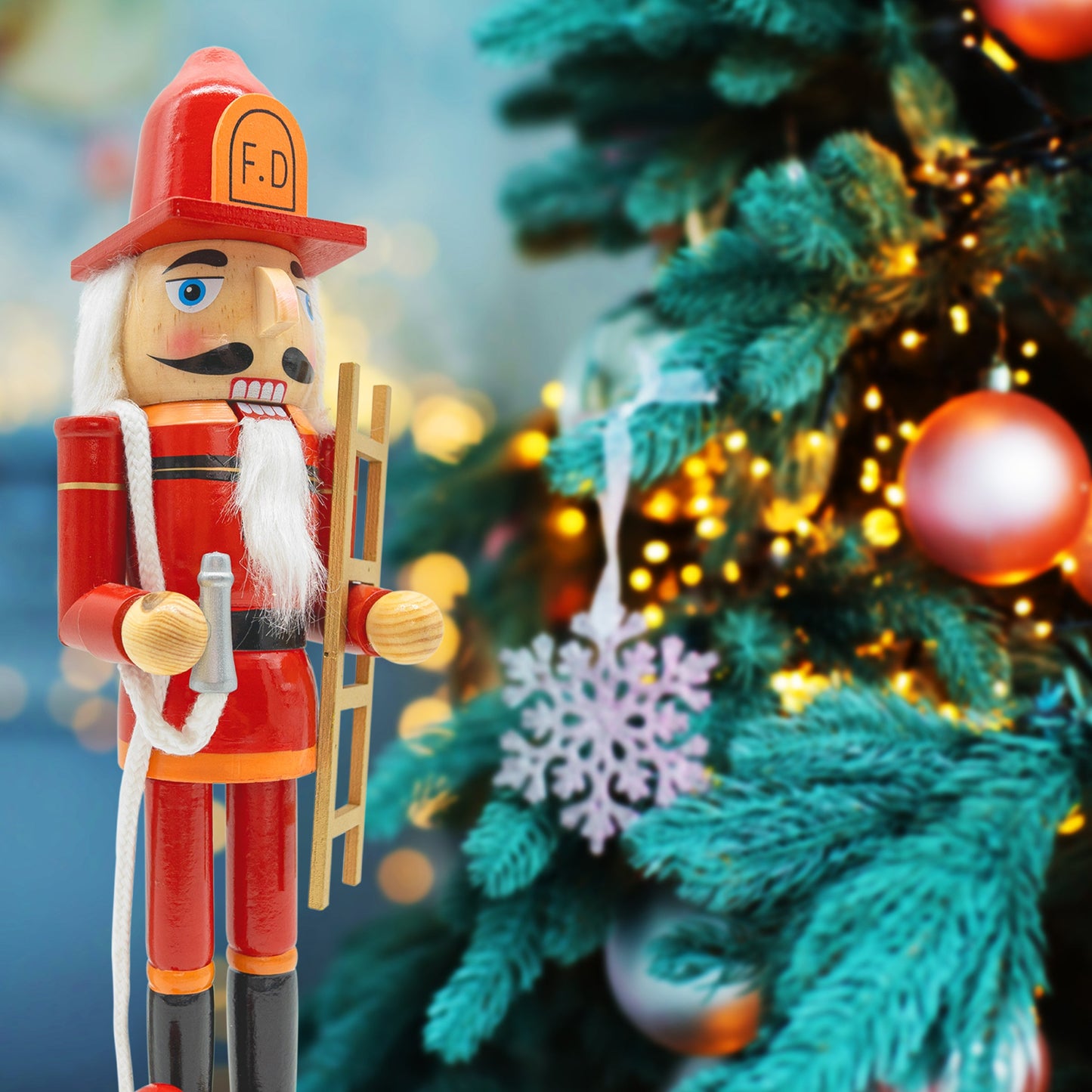 14" Fireman with Hose Christmas Nutcracker