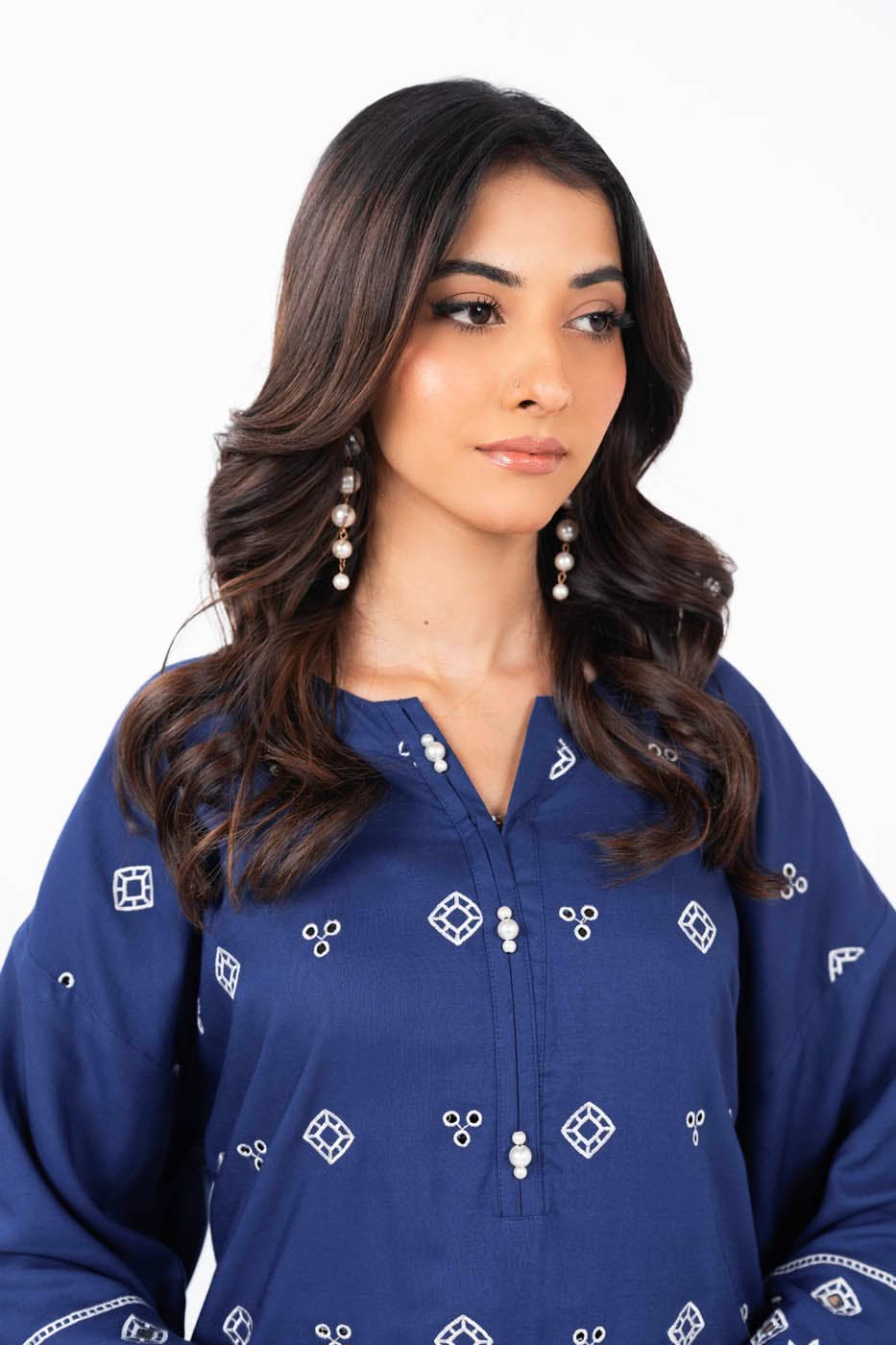 Stitched - 2 Pc Embroidered Raw Silk Outfit