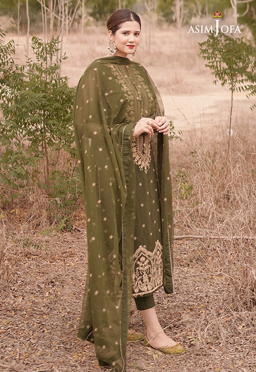 AJSM-43 EMBROIDERED CHIFFON GEORGETTE 3 PCS
