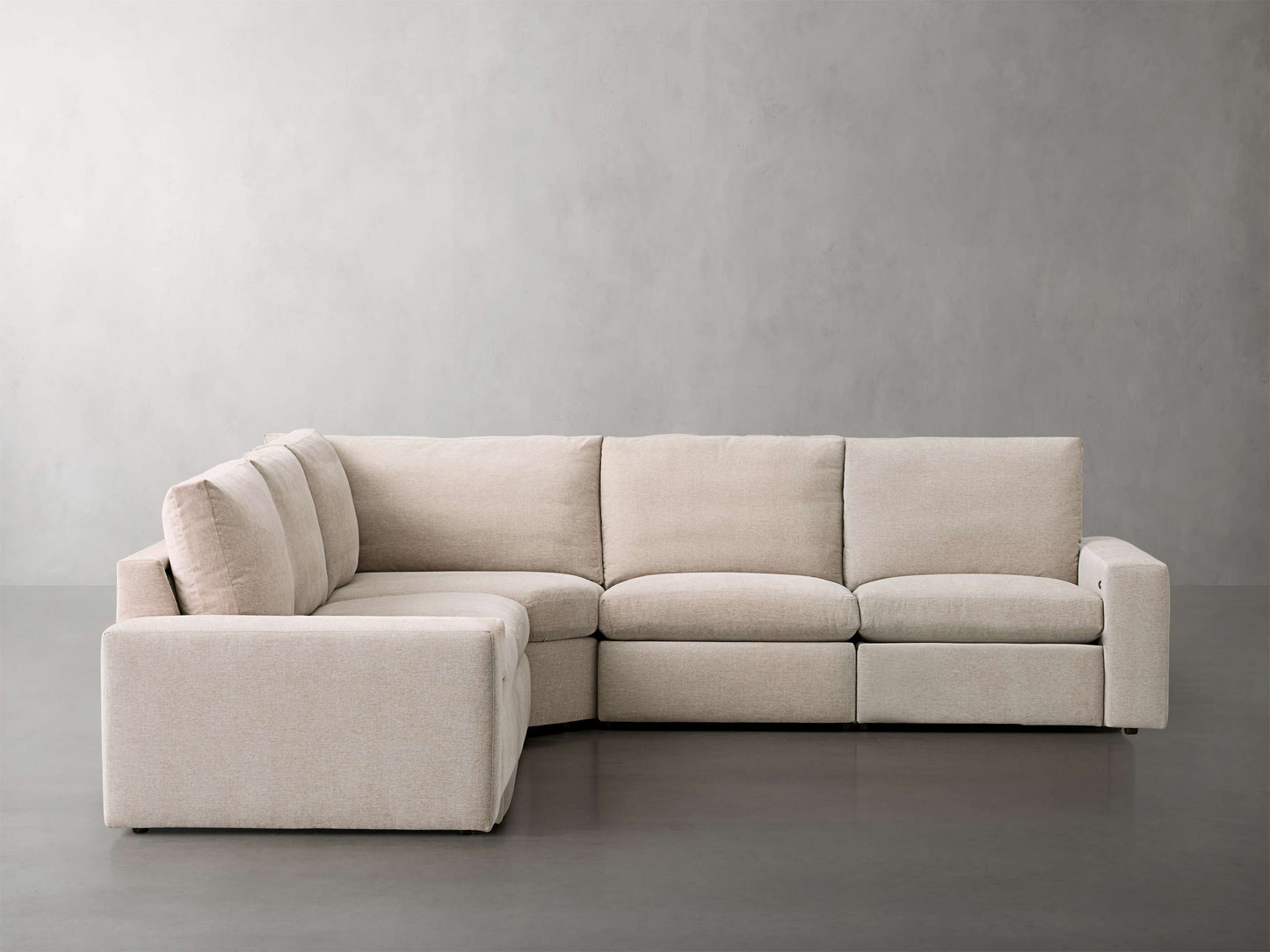 Kipton Wide Arm Five Piece Motion Corner Sectional