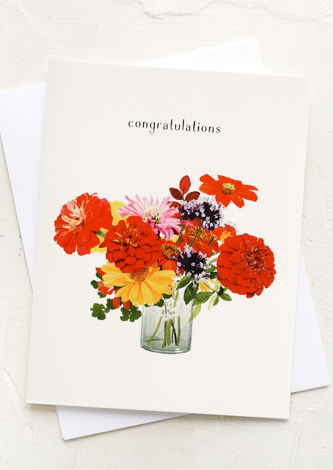 Zinnia Bouquet Congratulations Card