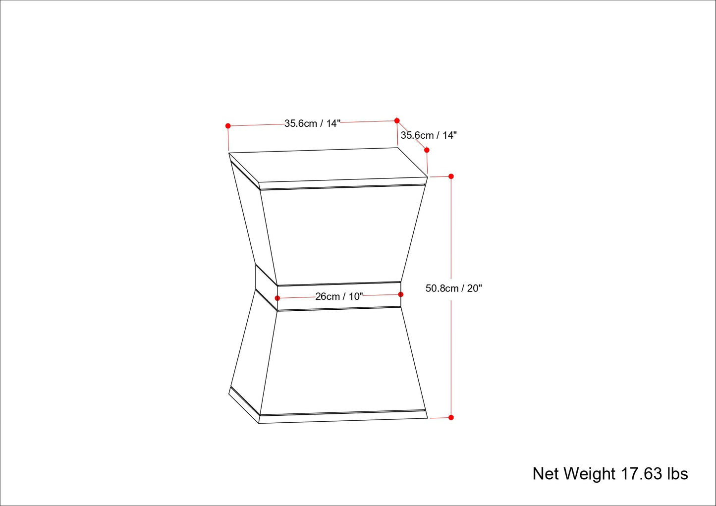 Geometric Wooden Side Table with Square Top and Base