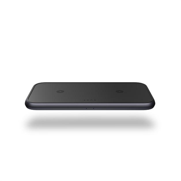 ZENS Aluminium Dual Wireless Charger 10W (2-1 Charger) (Black)