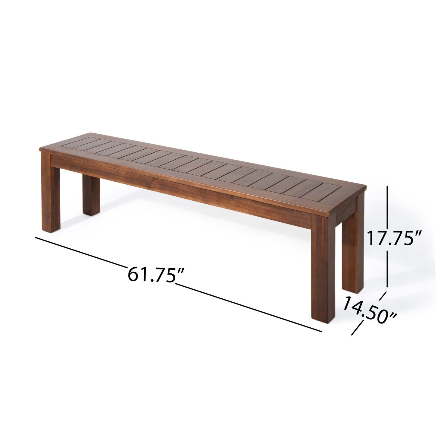 Acacia Wood Bench with Beautiful Slat Paneling