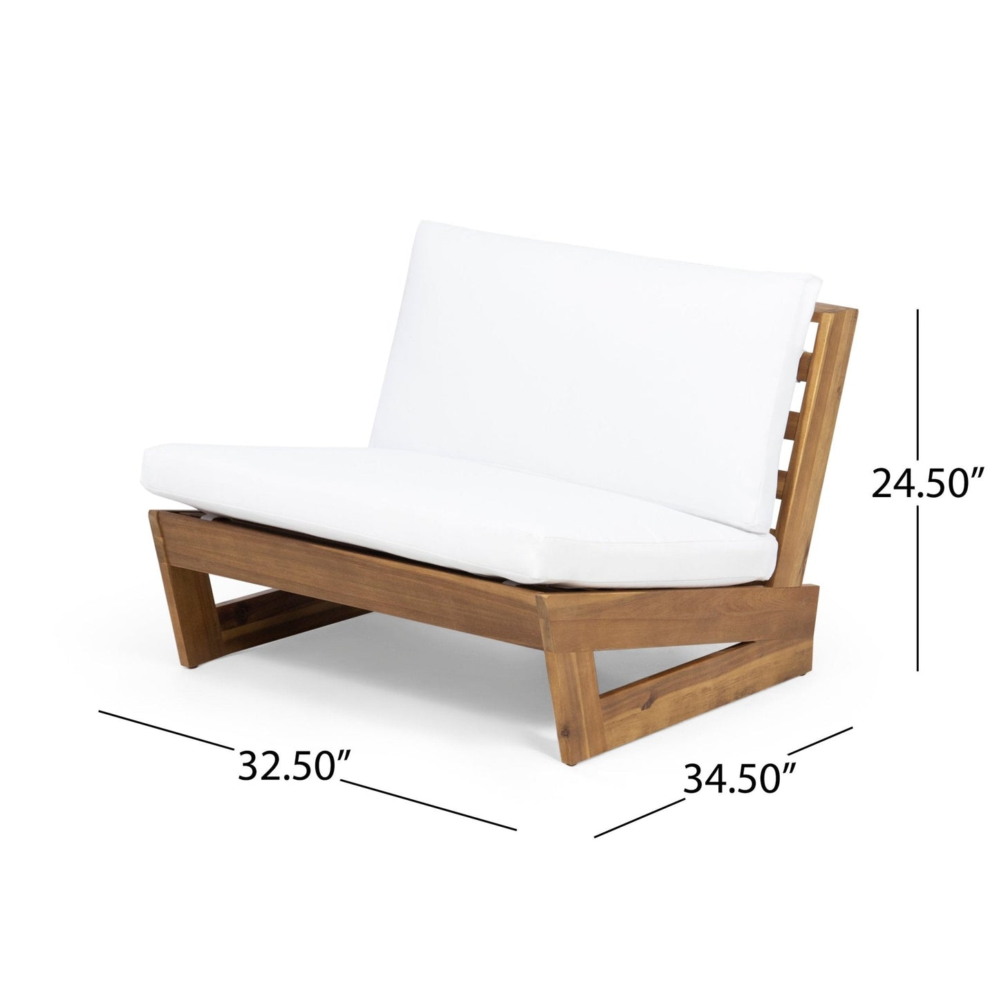 Acacia Wood Club Chair with Solid, Heavy Frame