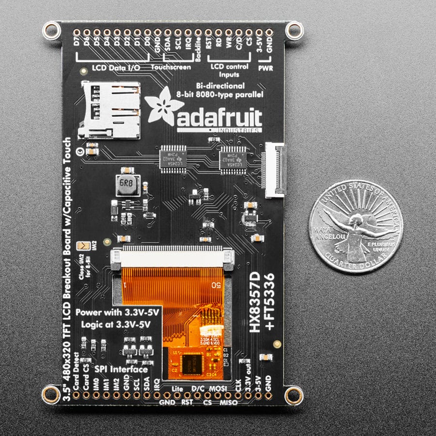 Adafruit 3.5" TFT 320x480 with Capacitive Touch Breakout Board - EYESPI