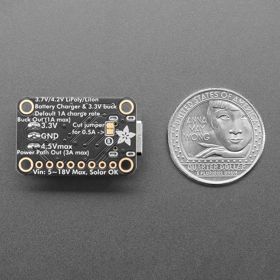 Adafruit bq25185 USB / DC / Solar Charger with 3.3V Buck Board