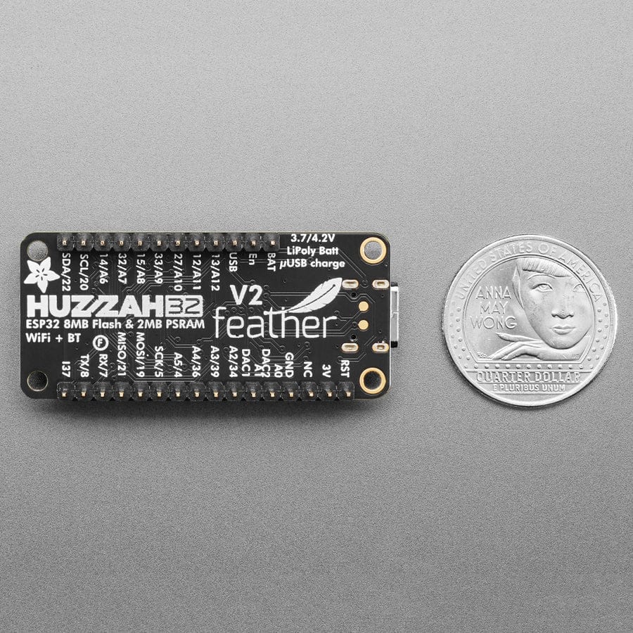 Adafruit ESP32 Feather V2 with Headers - 8MB Flash + 2 MB PSRAM - STEMMA QT