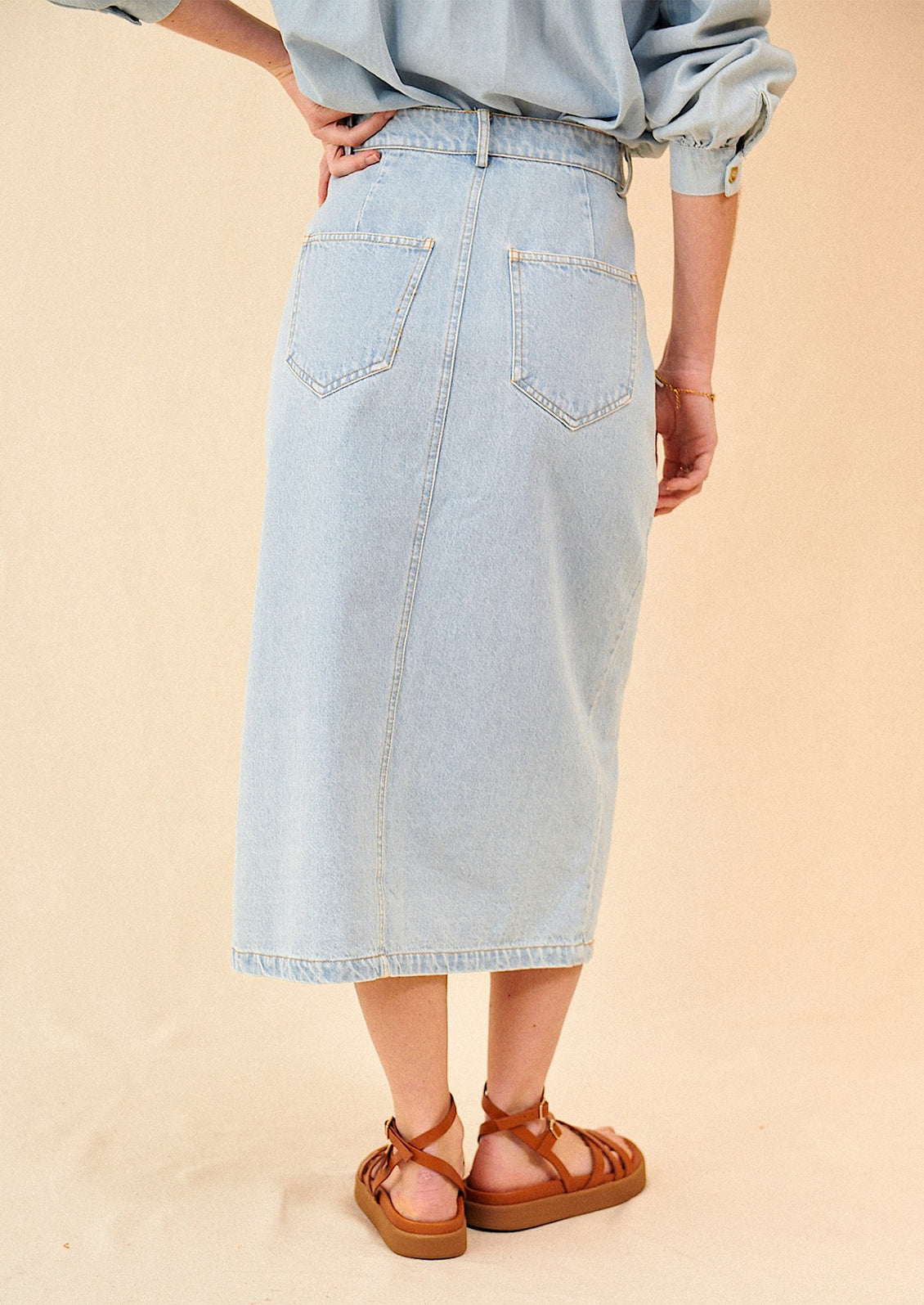 Agnes Denim Midi Skirt