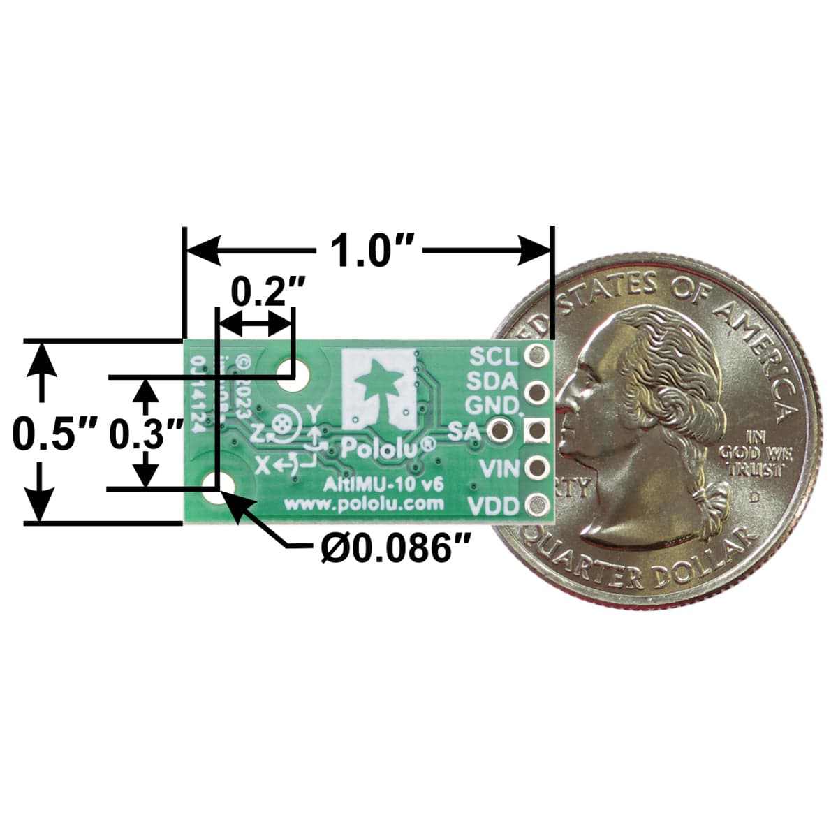 AltIMU-10 v6 Gyro, Accelerometer, Compass and Altimeter (LSM6DSO, LIS3MDL & LPS22DF)