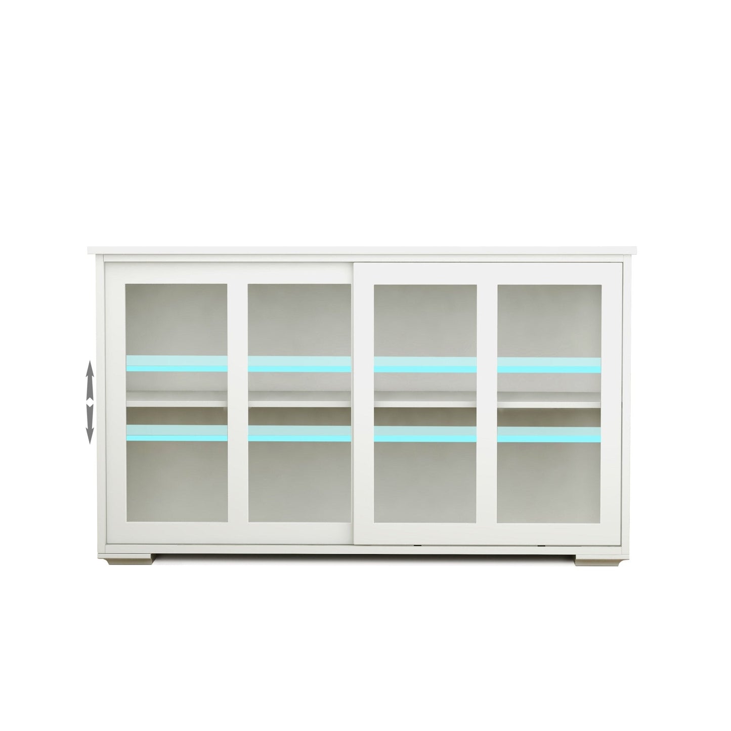 Arcade Kitchen Stand Cabinet with Sliding Glass Door and Adjustable Shelf