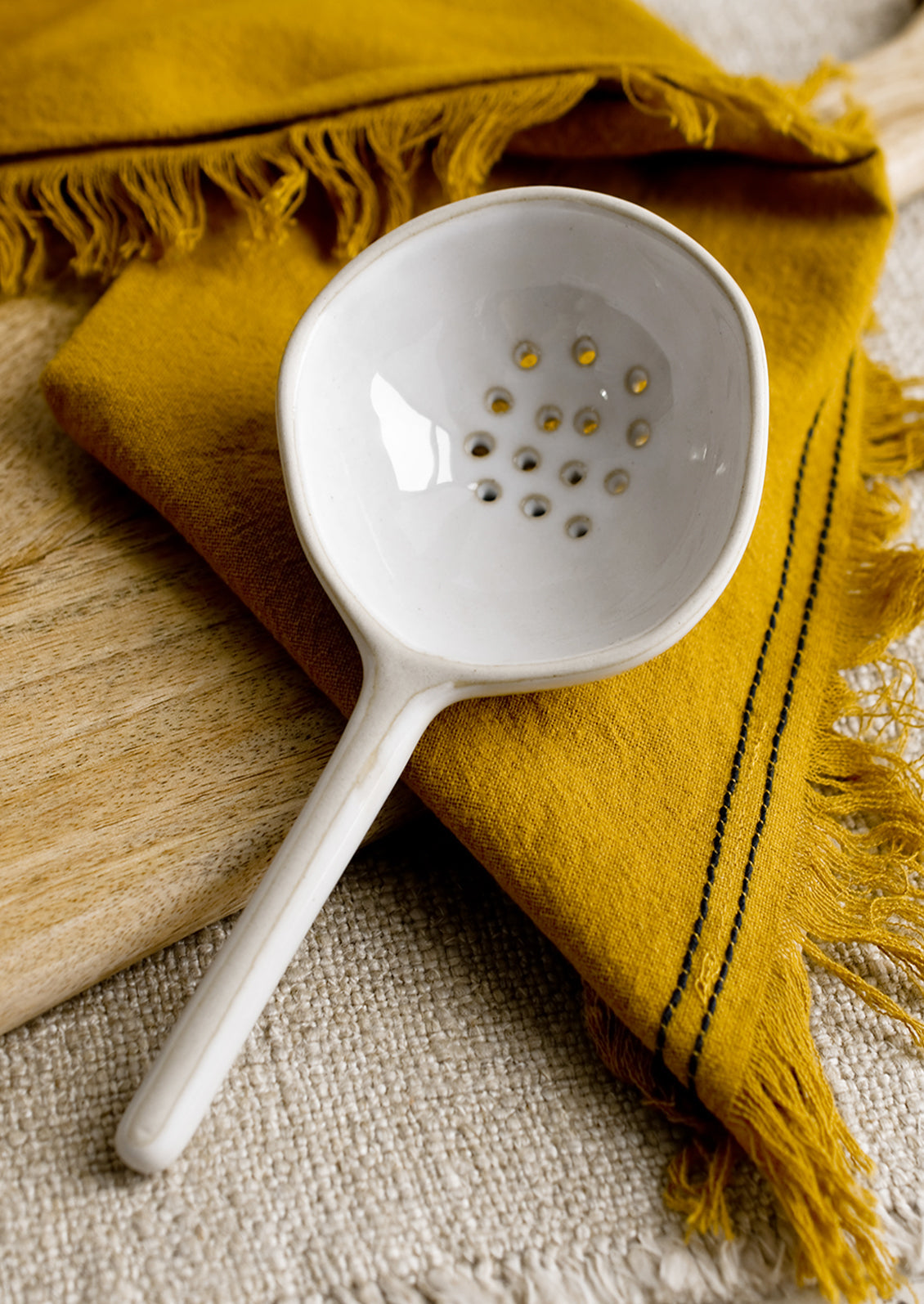 Askew Ceramic Strainer Spoon