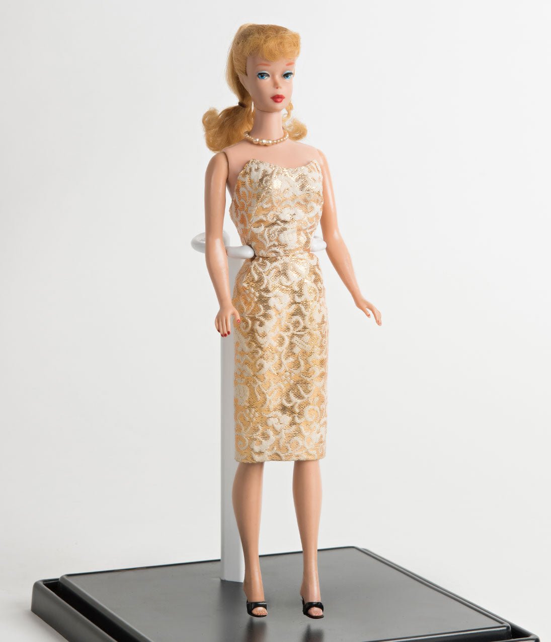 Barbieª x Unique Vintage Golden Girl Brocade Sheath Dress