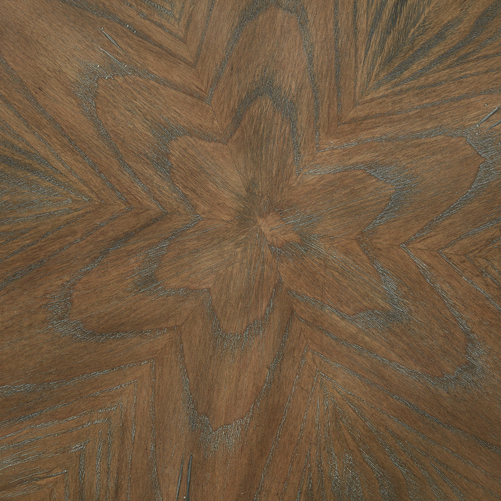 Round Accent Table with Pedestal Wood Base