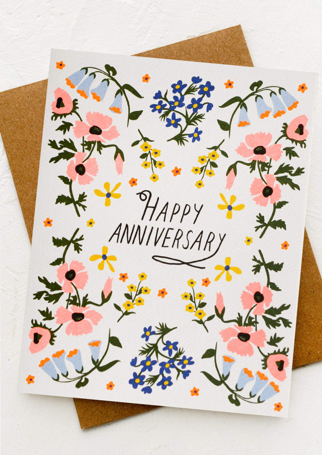 Bluebell Floral Anniversary Card
