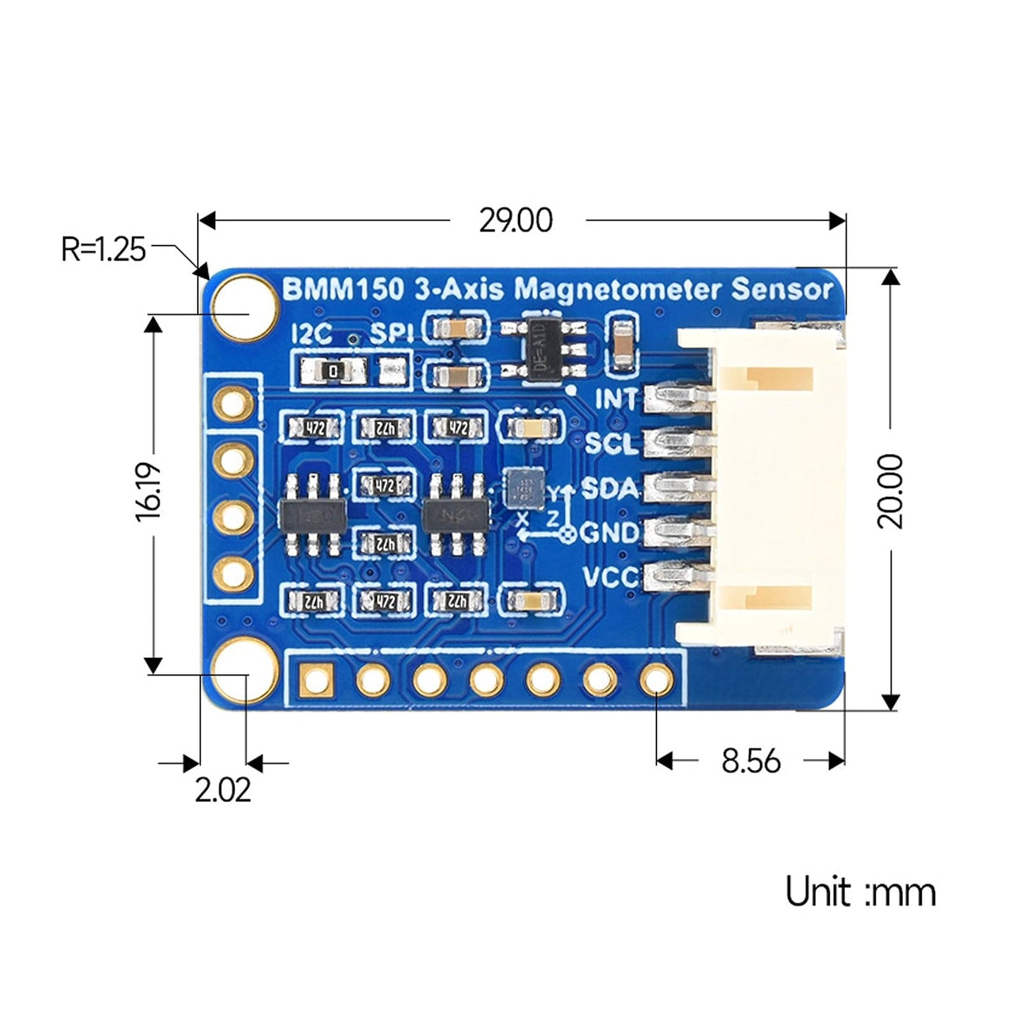 BMM150 3-Axis Magnetometer Sensor