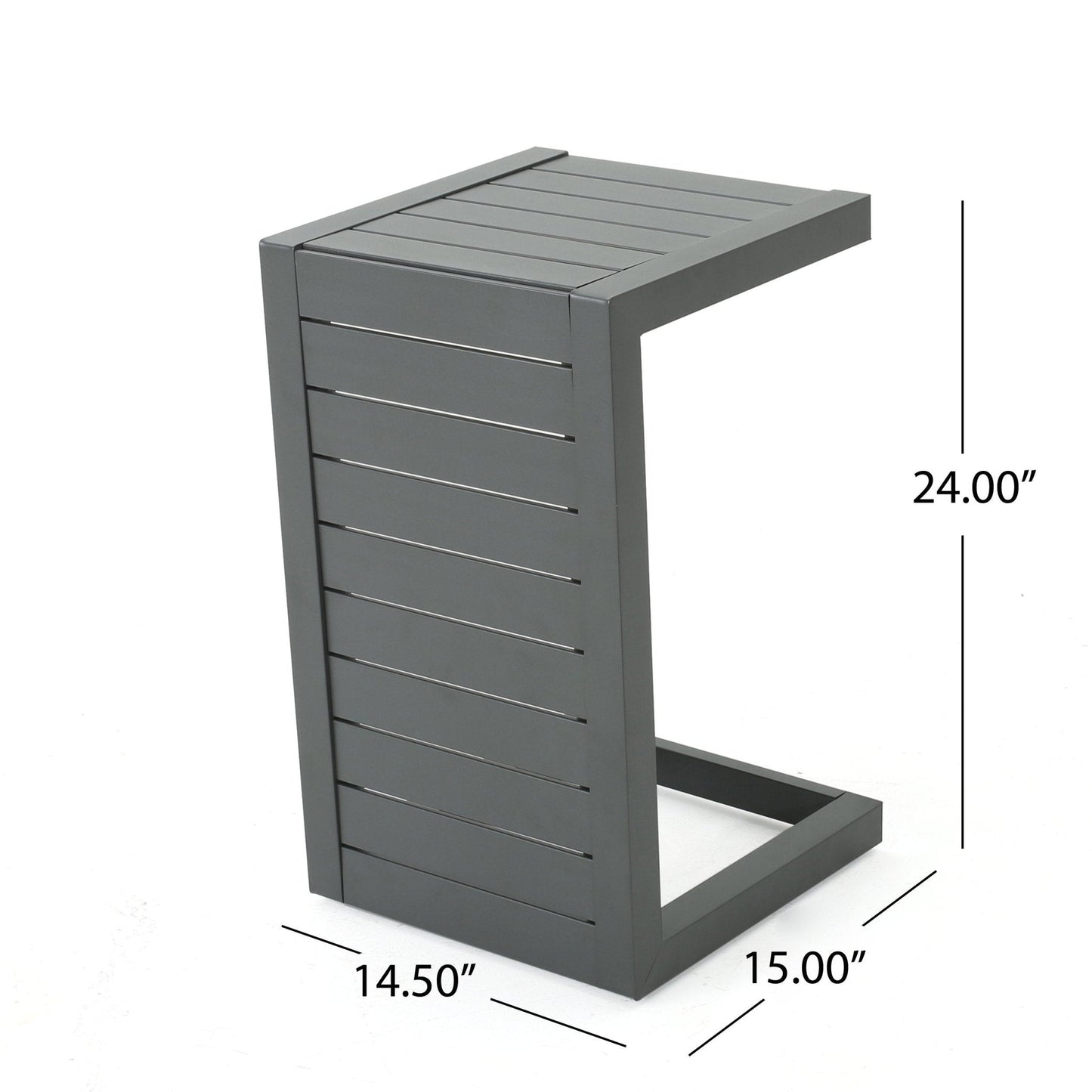 C-Shaped Table with Aluminum Frame