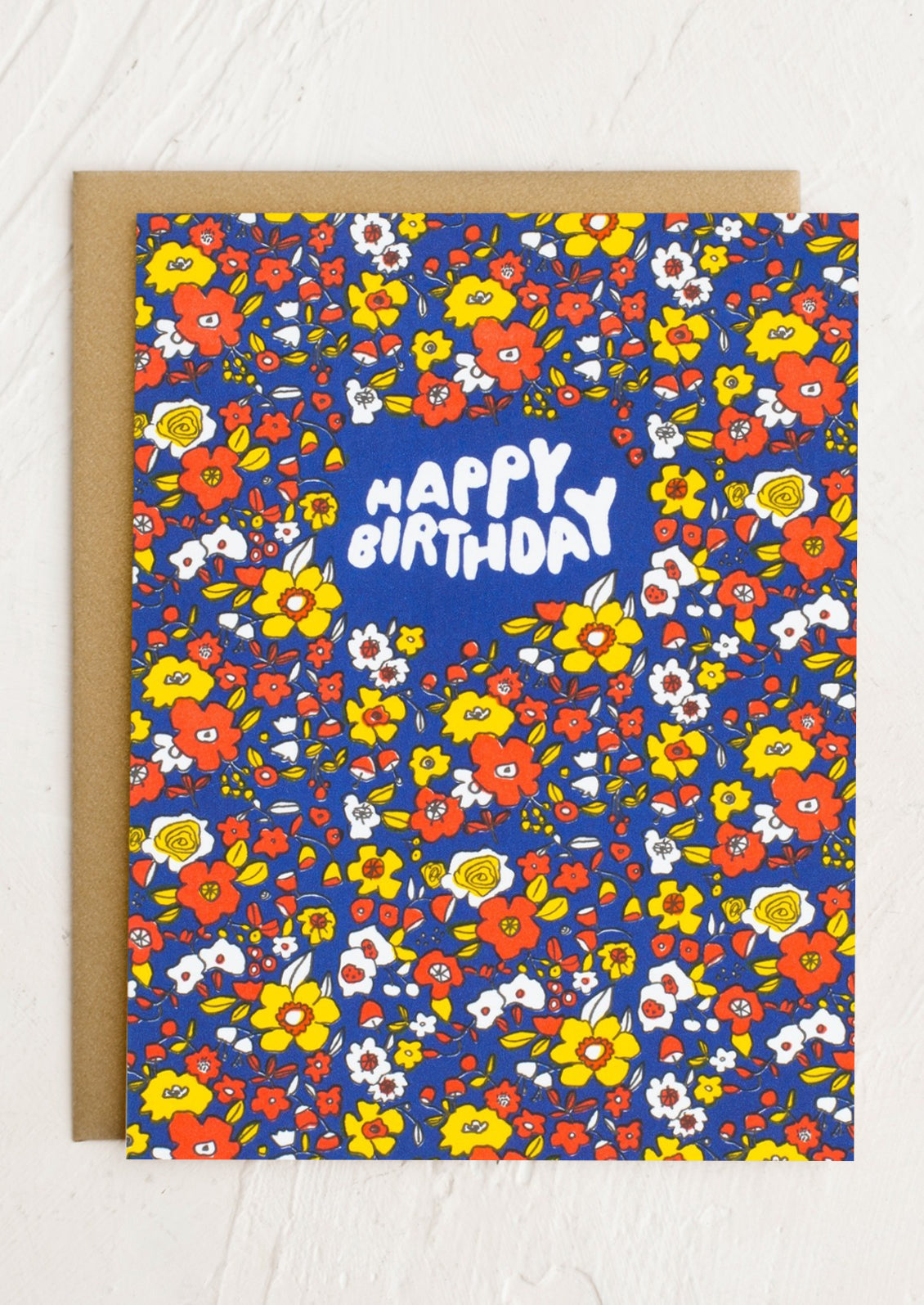 Calico Floral Birthday Card