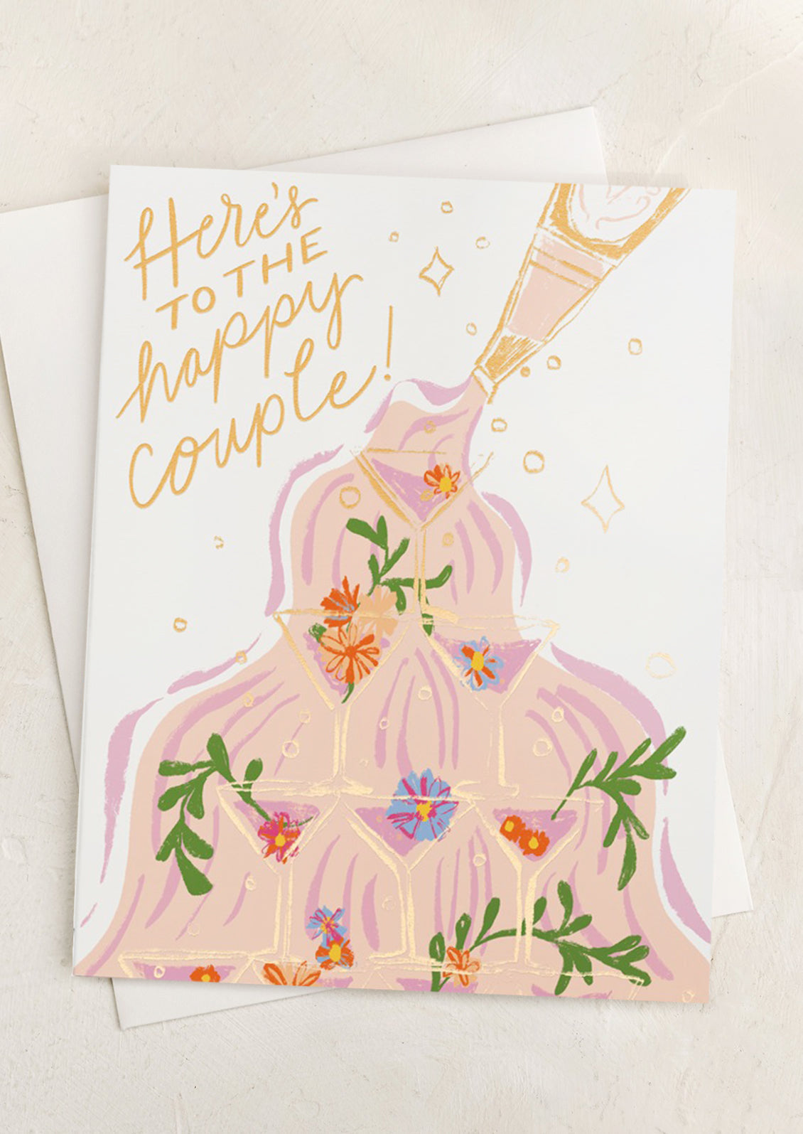 Champagne Fountain Wedding Card