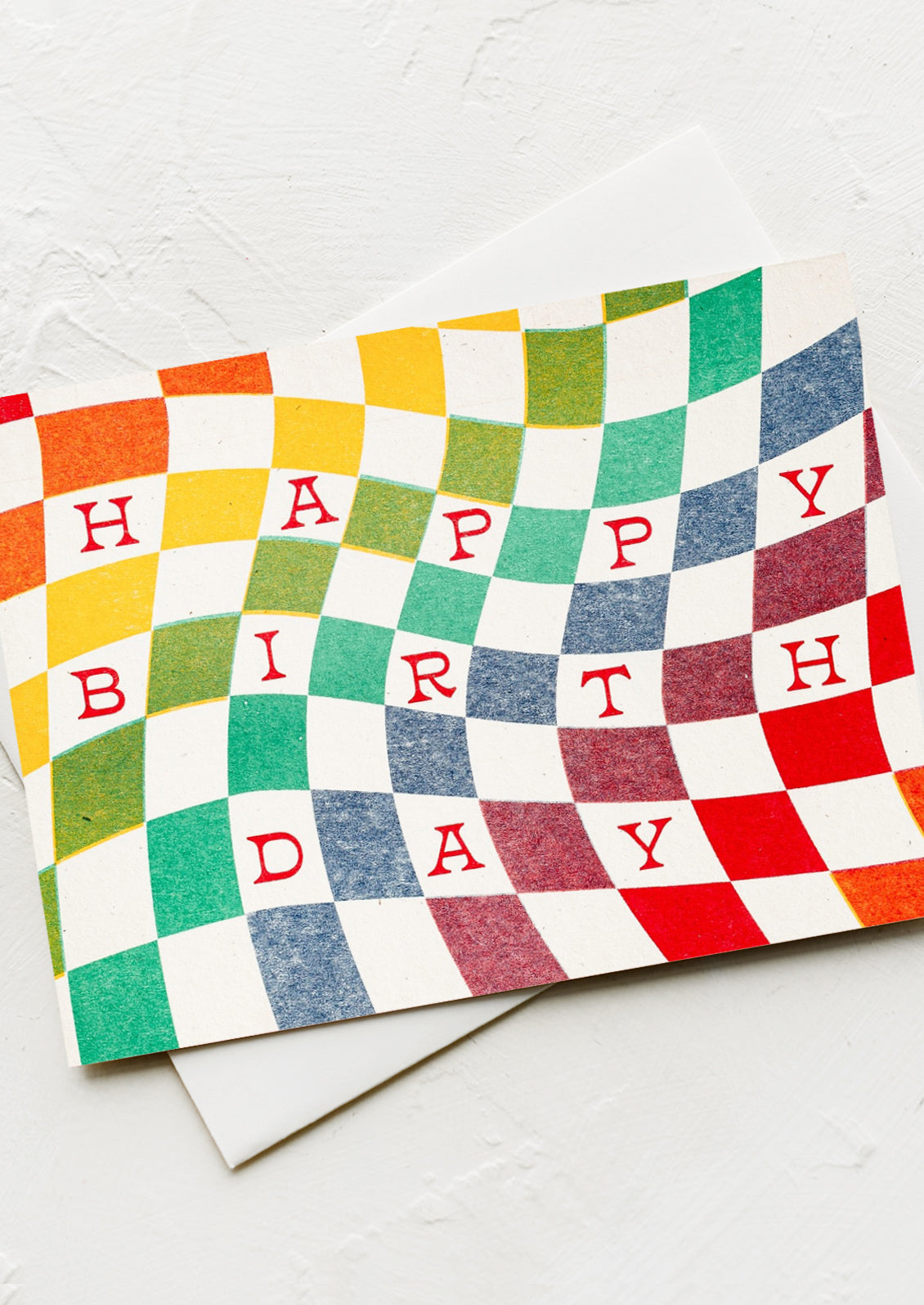 Rainbow Checkerboard Birthday Card
