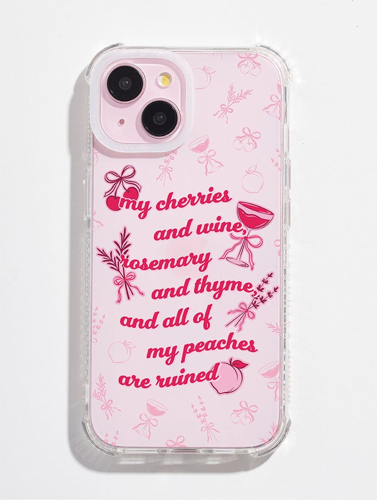 Cherries And Wine Shock iPhone Case