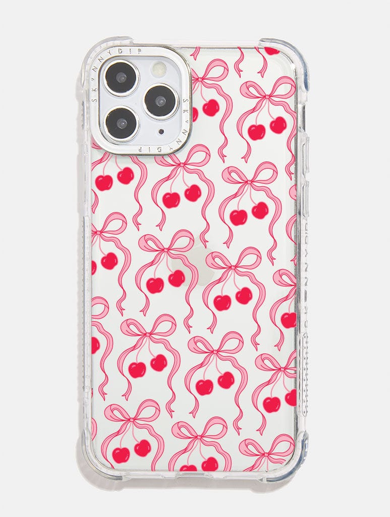 Cherry Ribbon Bow Repeat Shock iPhone Case