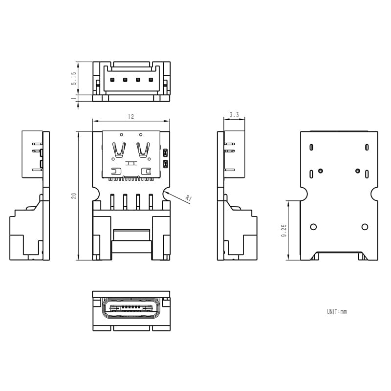 Grove to USB-C Connector (5 Pack)