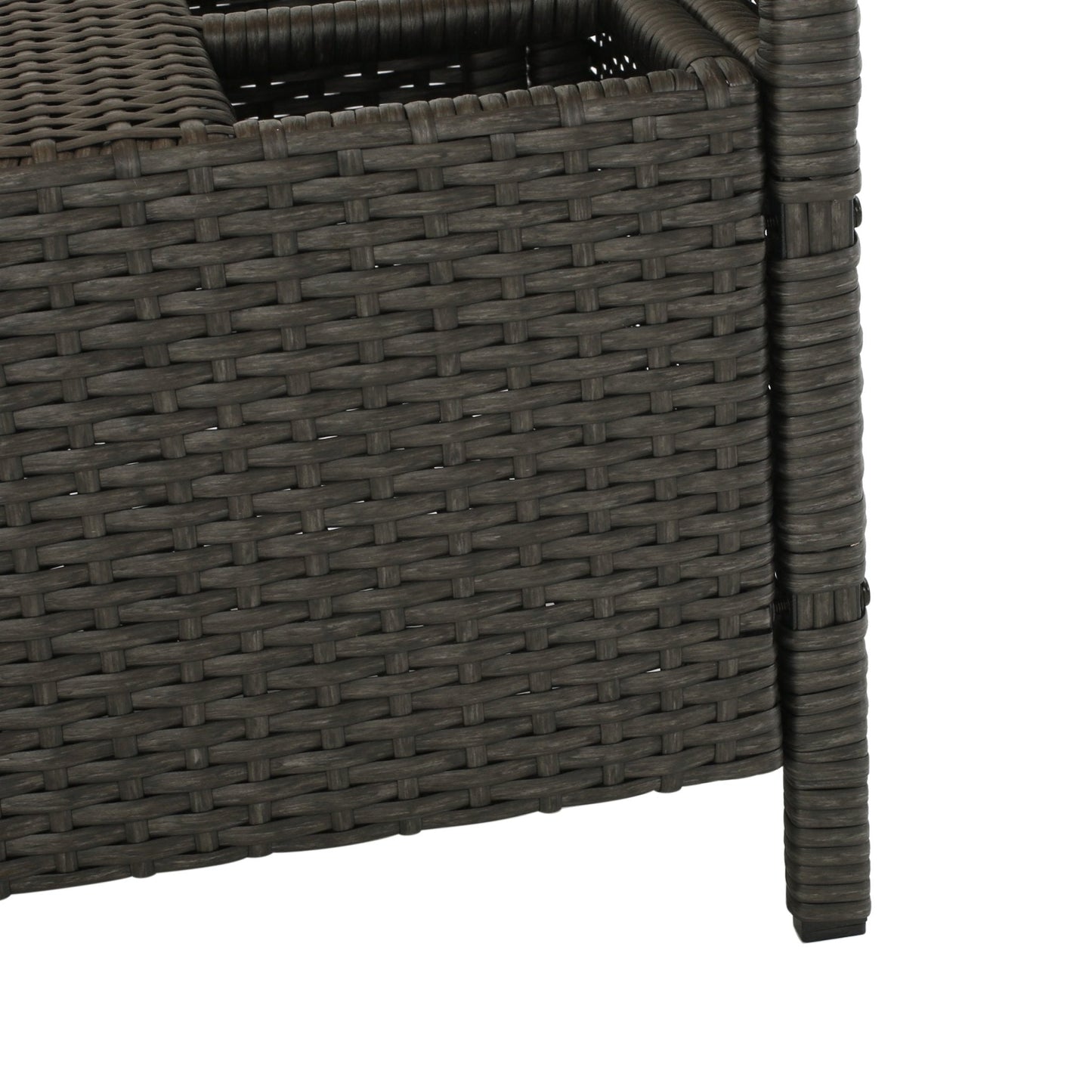 Cover Bar Cart with Glass Top and Ice Bucket Bin