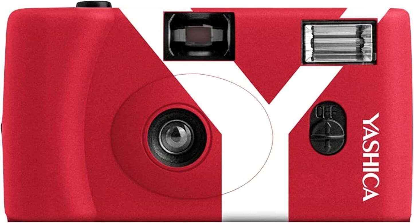 Yashica MF-1 Snapshot Reusable 35mm Film Camera Set (Red)