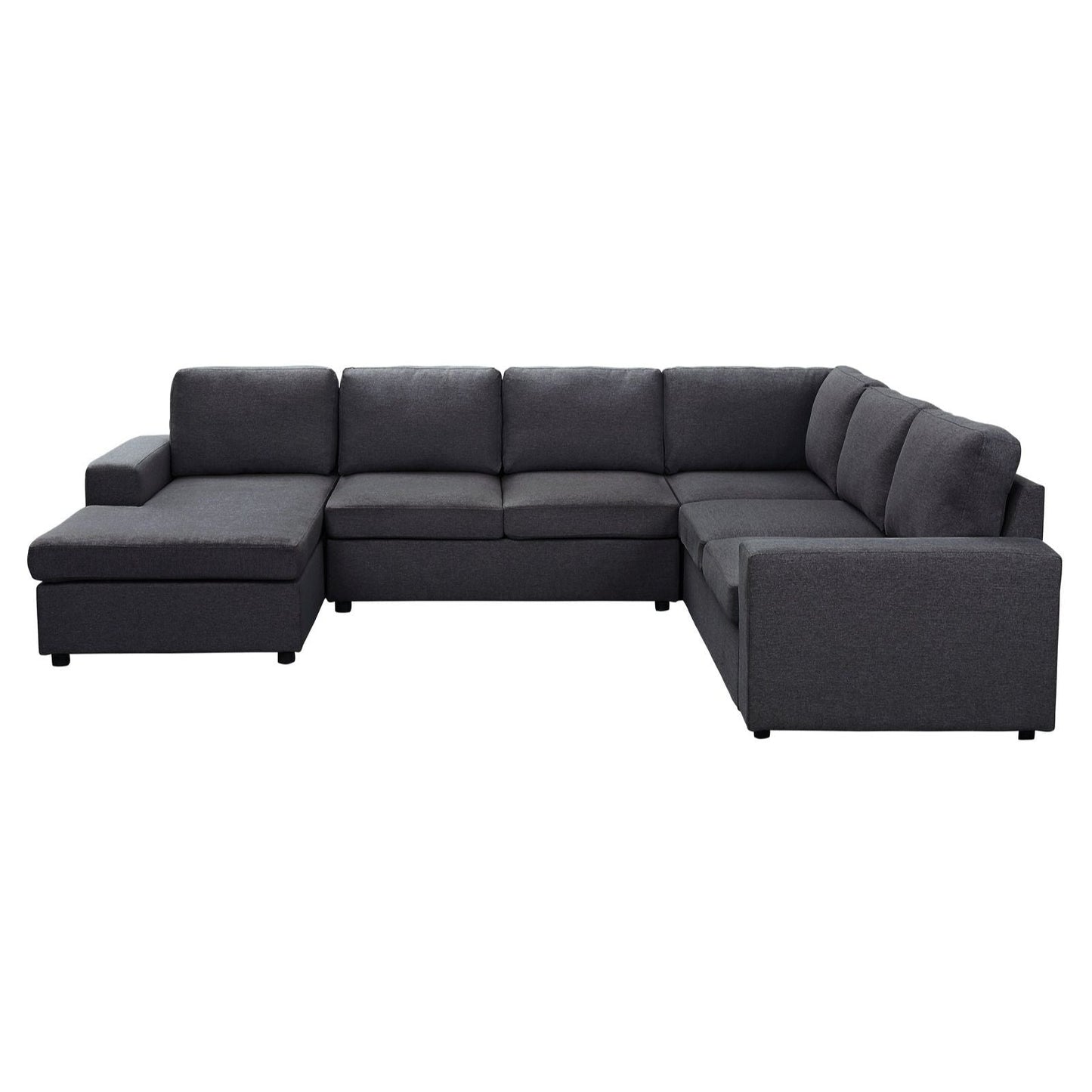 Dakota Linen 6 Seater Sectional Sofa Reversible