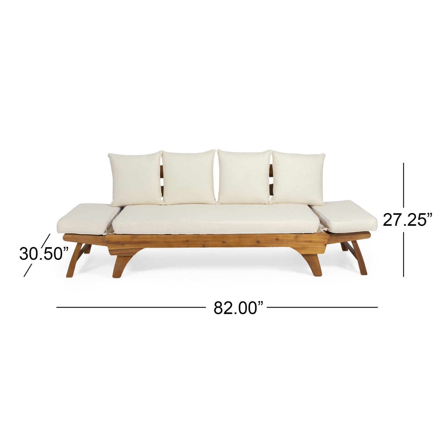 Day Bed with Expandable Seating and Water Resistance Cushion