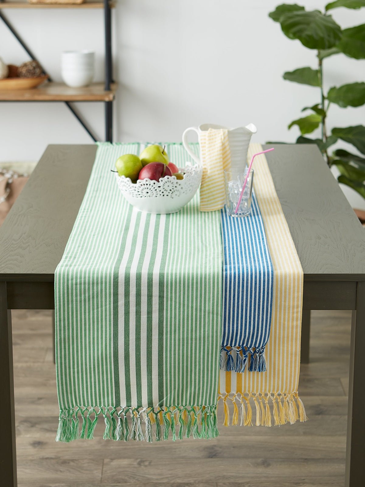 Deep Yellow Stripes 14"X72" Table Runner