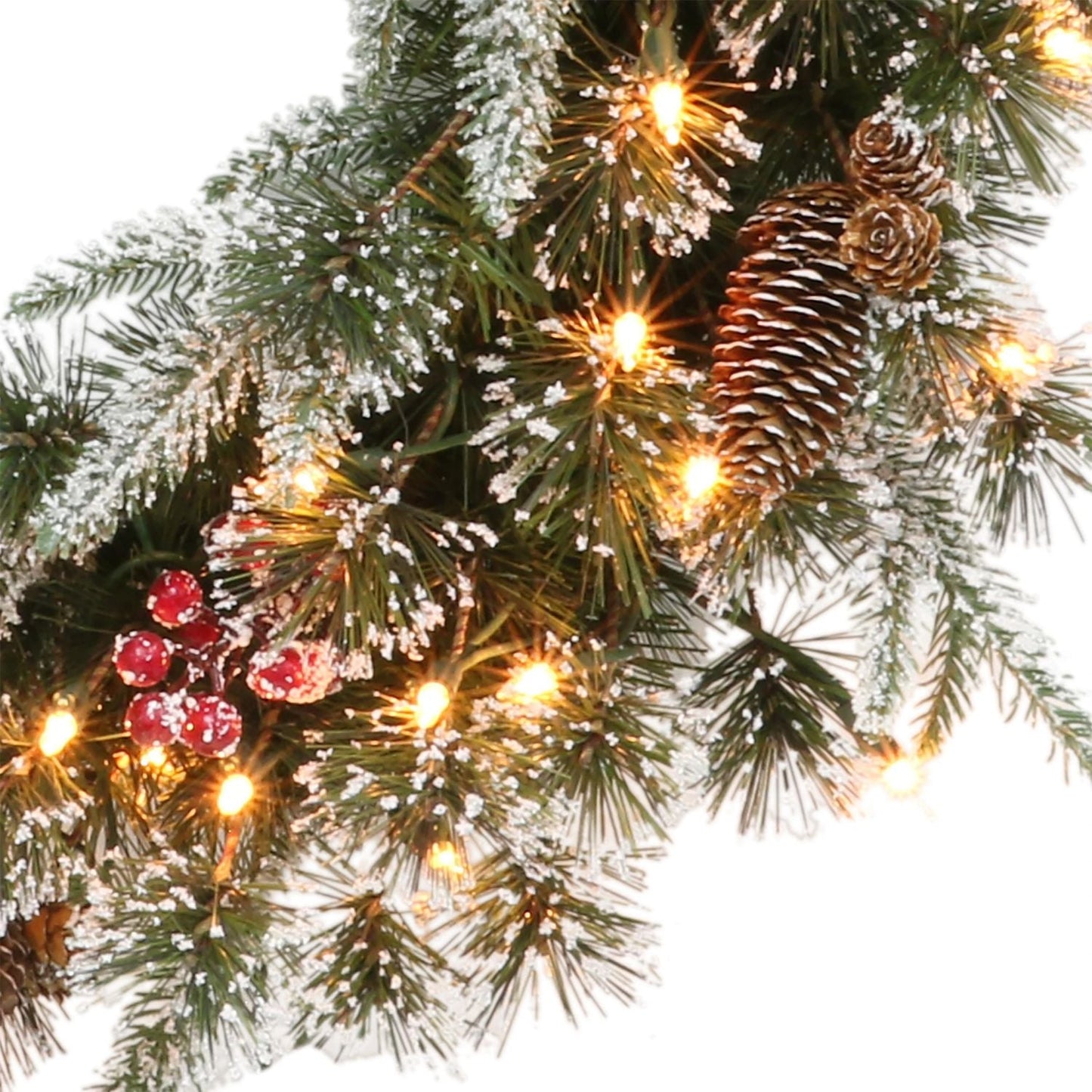9 ft Pre-lit Decorated Christmas Garland with Clear Lights