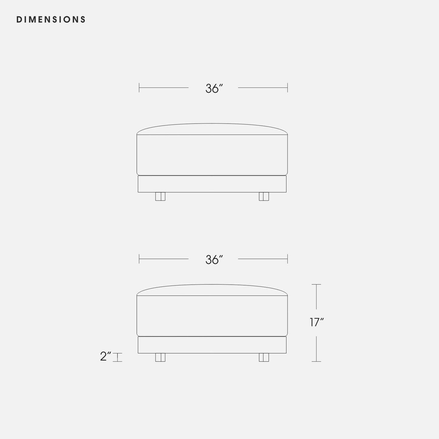Modular Bondi Espresso Ottoman in Storm Gray | Classic Blend