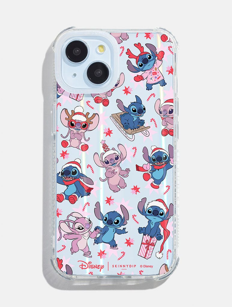 Disney Christmas Stitch & Angel Shock iPhone Case