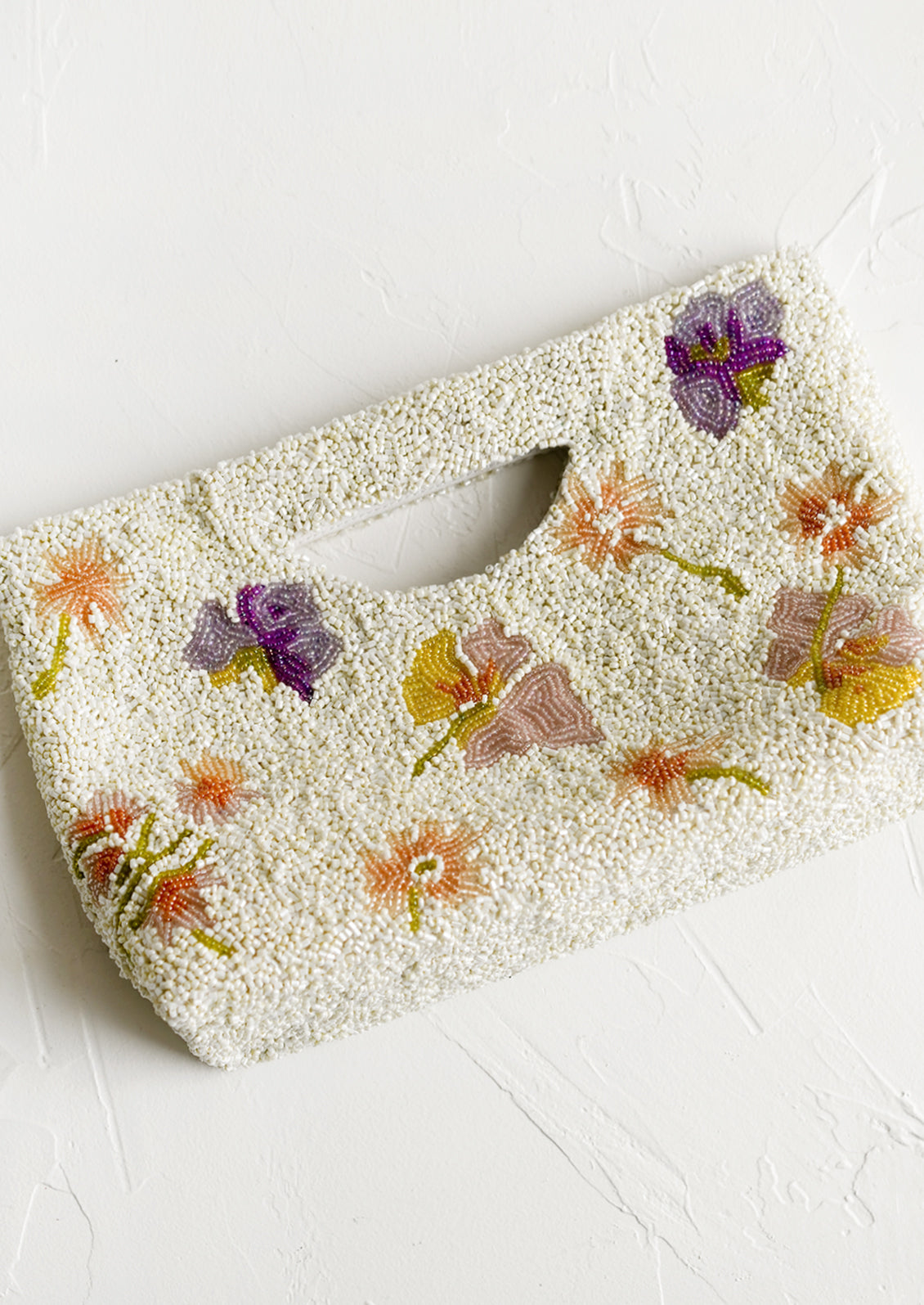 Dried Floral Beaded Clutch