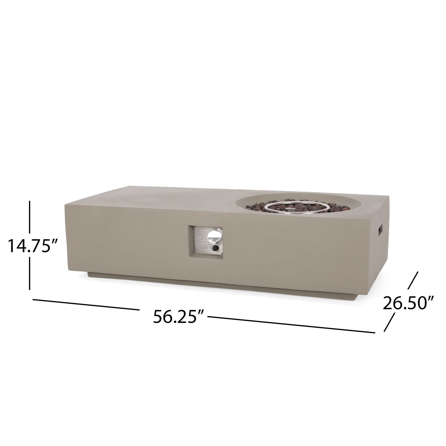 Outdoor Magnesium Oxide Firepit with Rectangle Shape