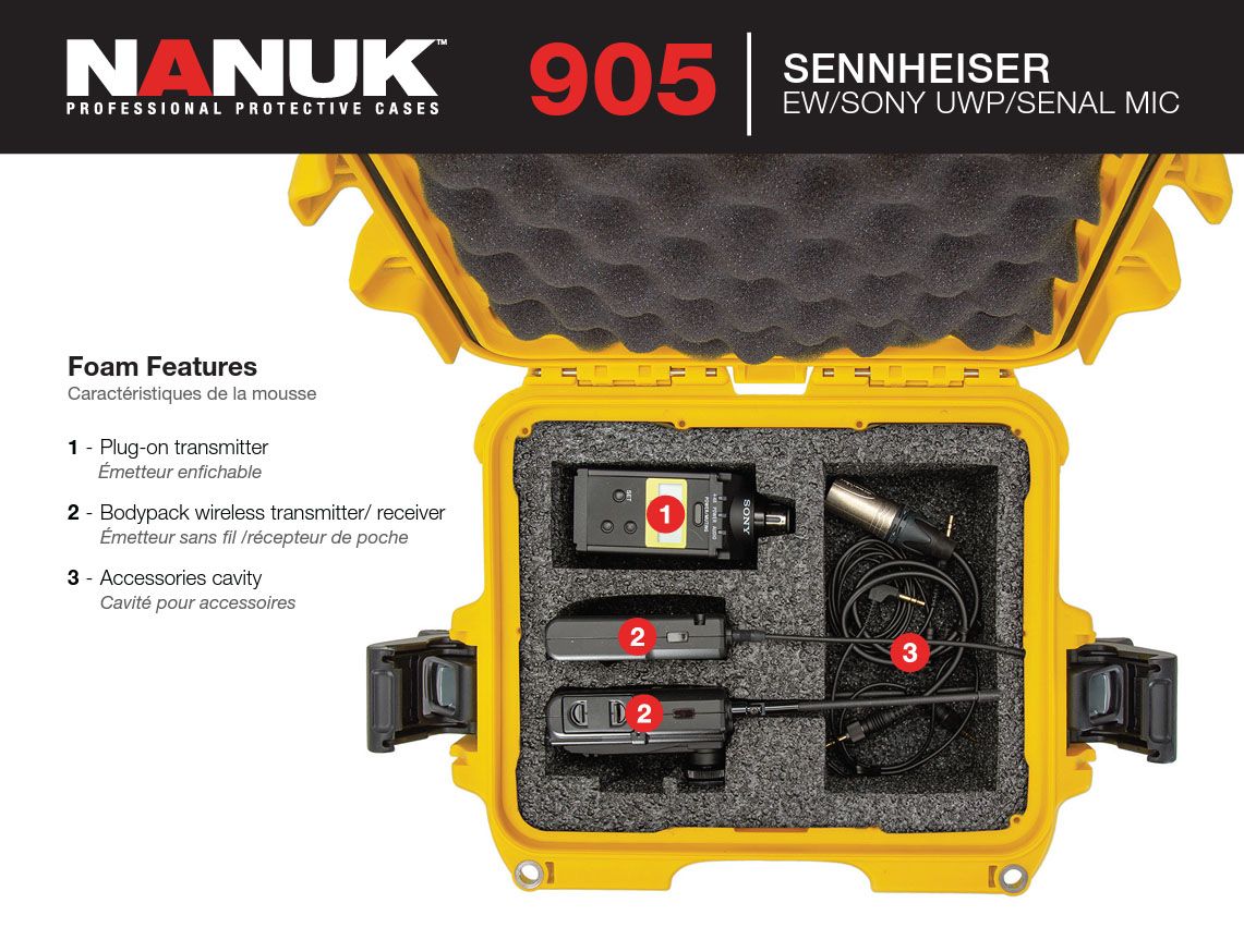 Nanuk 905 Case for Sennheiser EW/Sony or UWP/Senal System (Black)
