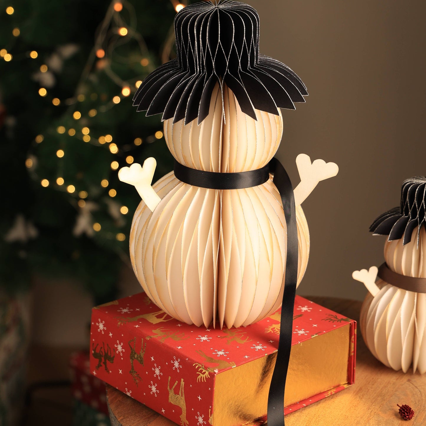 Honeycomb Handmade Paper Snowman, Set of 2