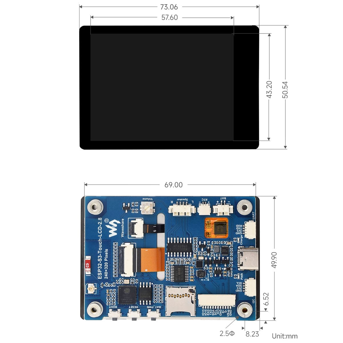 ESP32-S3 Development Board with 2.8" IPS Capacitive Touch Display (240x320)