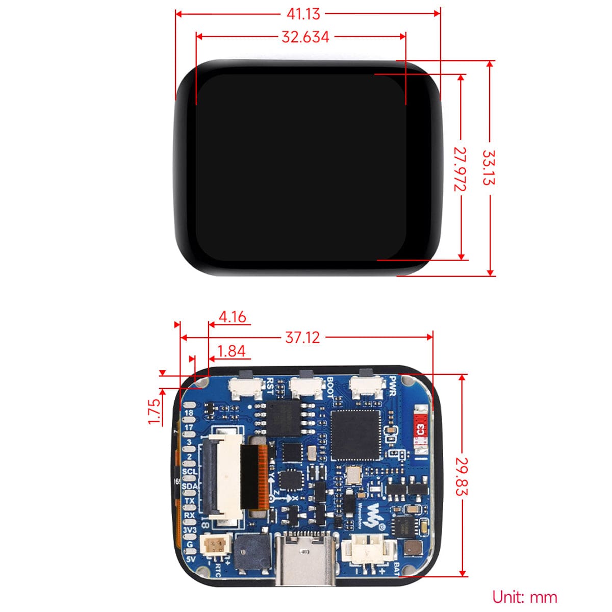 ESP32-S3 Development Board with 1.69" IPS LCD Touch Display (240 x 280)