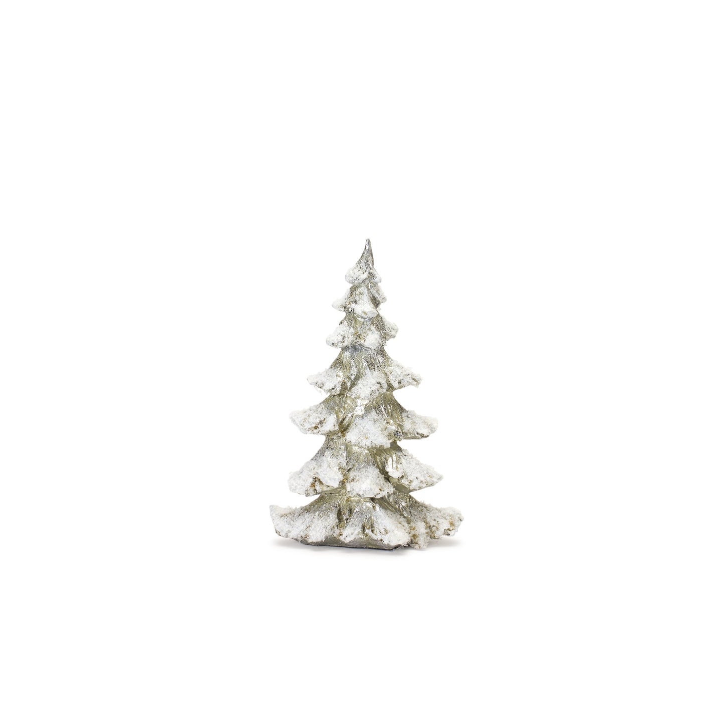 Frosted Pine Tree Décor with Silver Finish, Set of 4