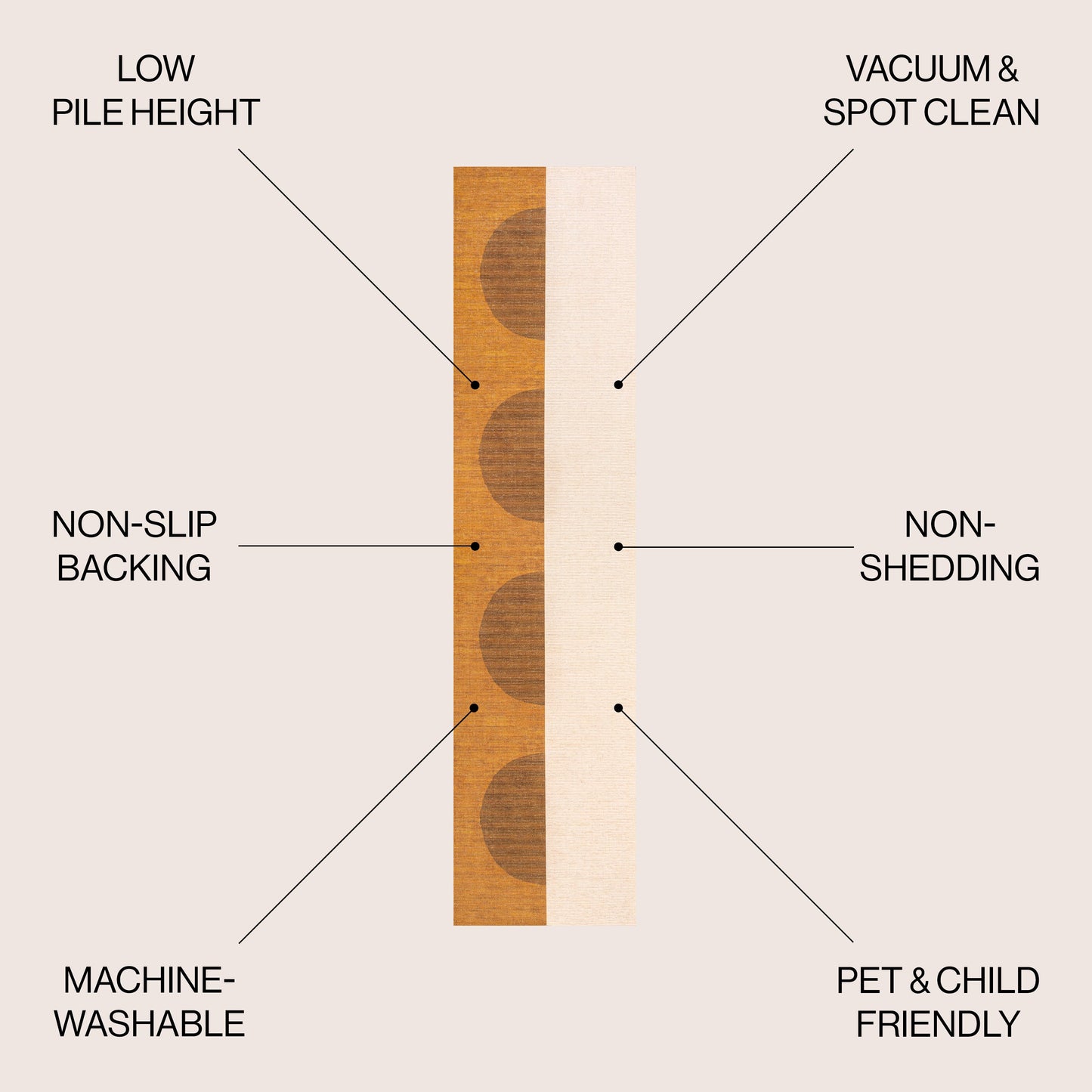 Demie Minimalist Graphic Circle Machine-Washable Area Rug