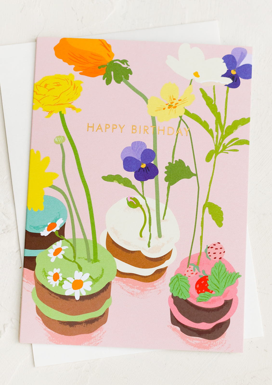 Floral Cakes Birthday Card