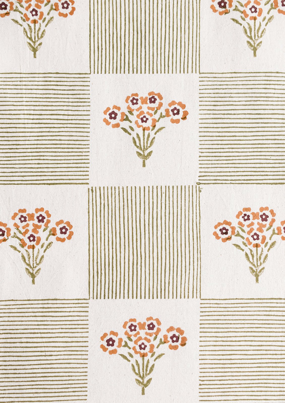 Floral Check Tablecloth