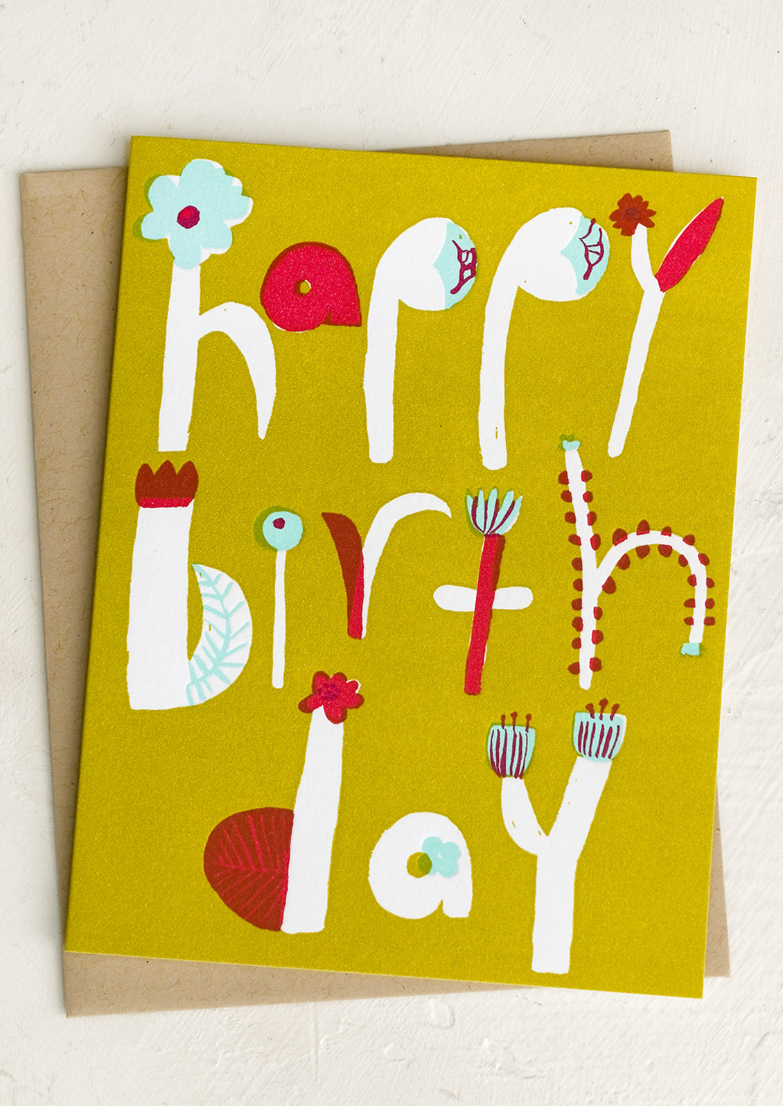 Floral Font Birthday Card