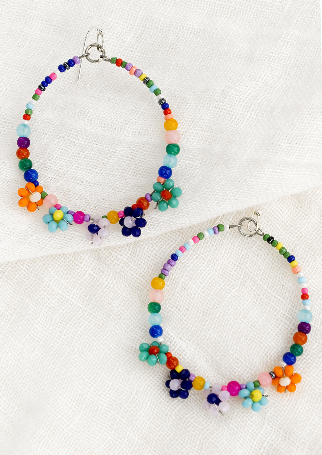 Floral Rainbow Groove Earrings