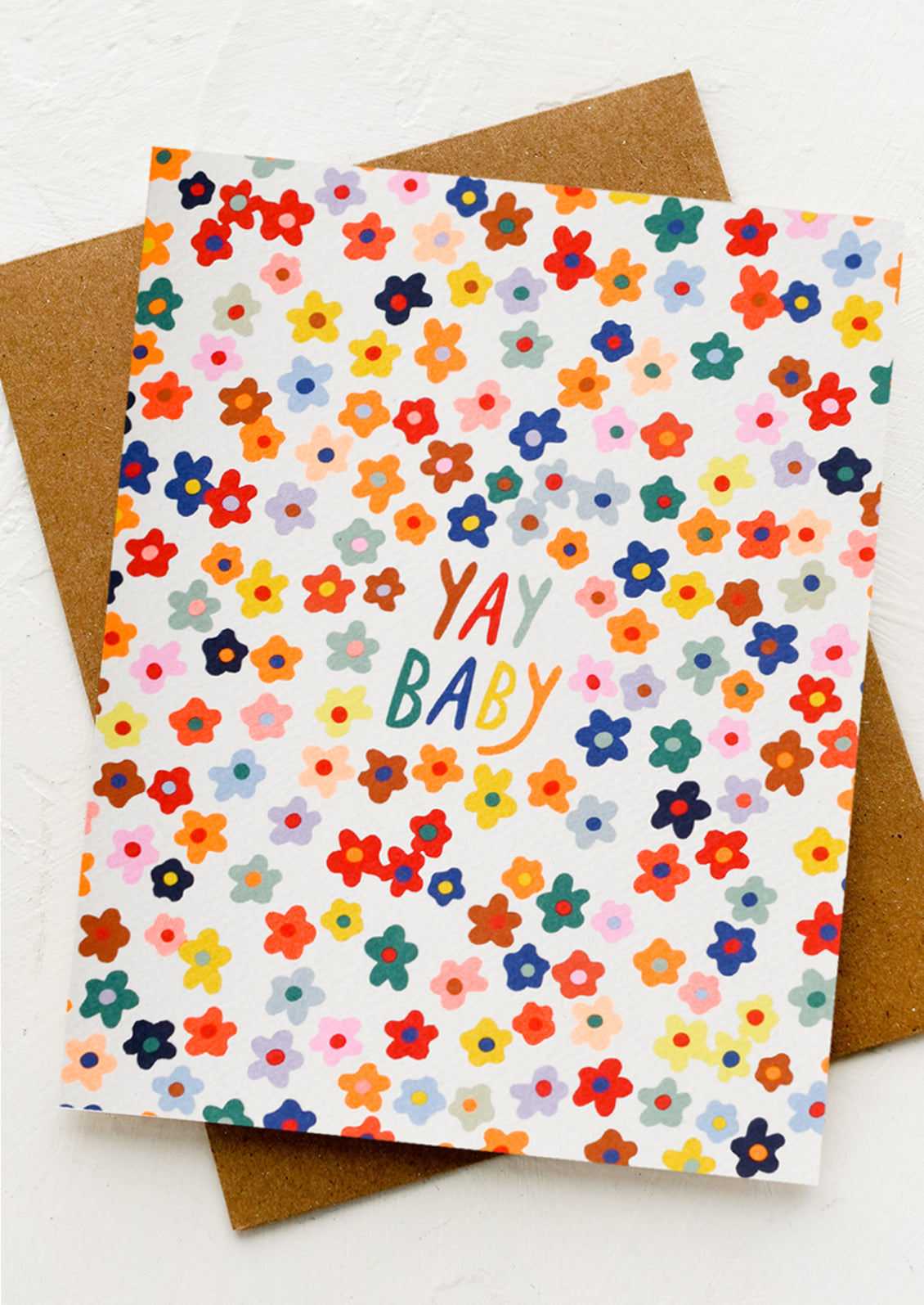 Neon Daisies Baby Card