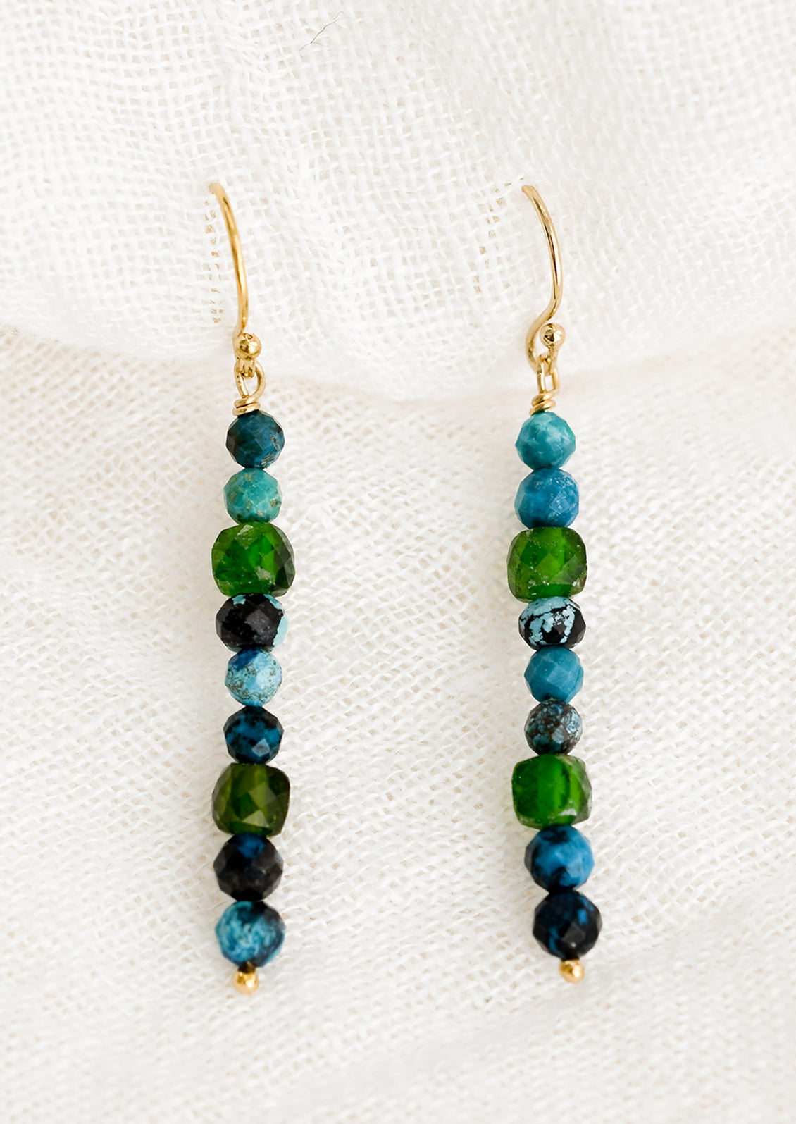 Beaded Gemstone Drop Earrings