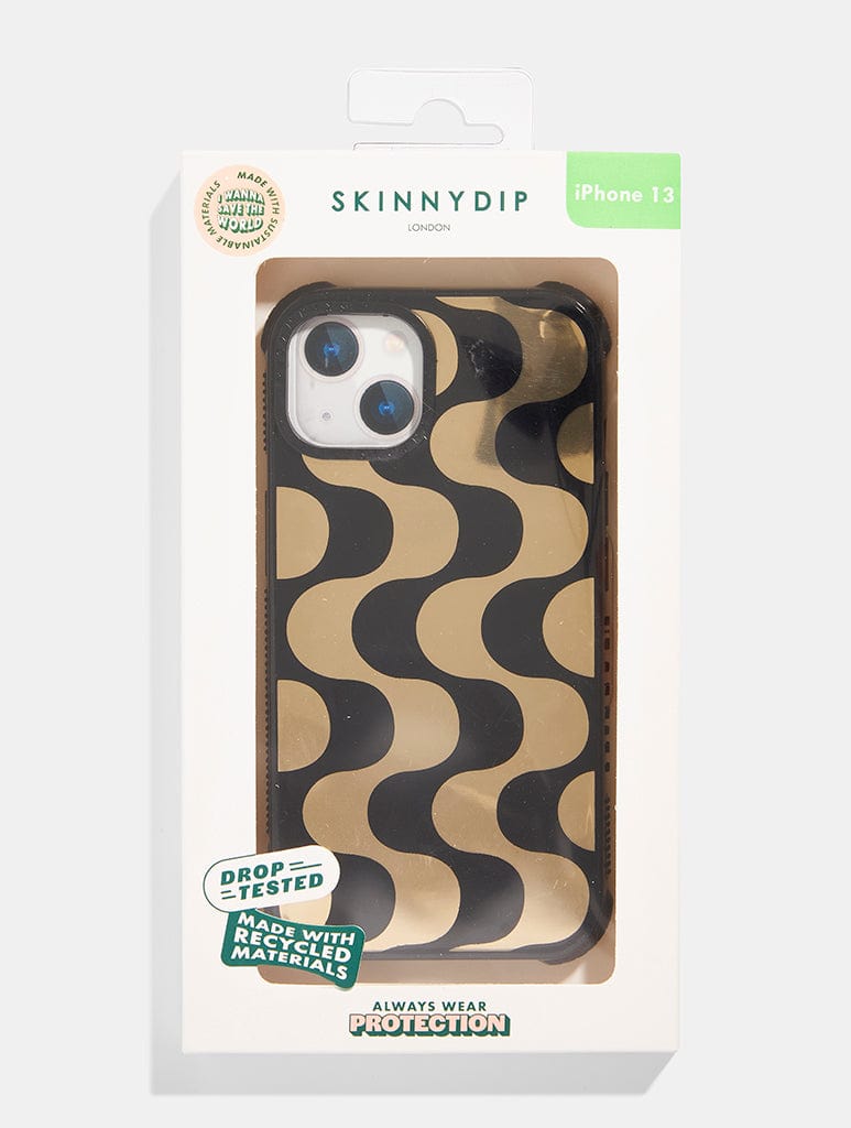 Gold Waves Shock iPhone Case